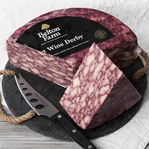 Olsens Corner, Australian & International Cheese - Belton Farm's Port Wine Derby Cheese