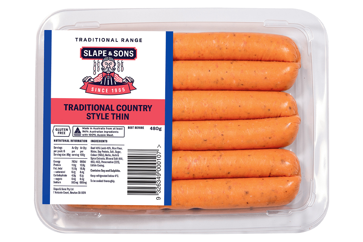 Olsens Corner, Slape & Sons Sausages - Traditional Country Style Thin